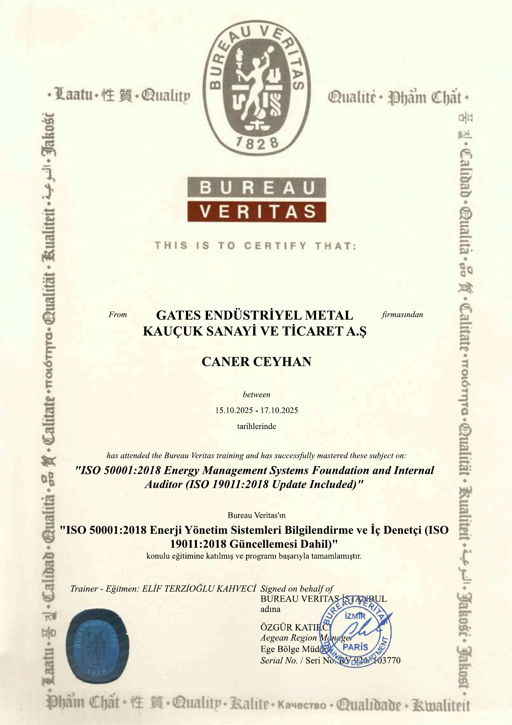 ISO 50001:2018 Enerji Yönetim Sistemleri